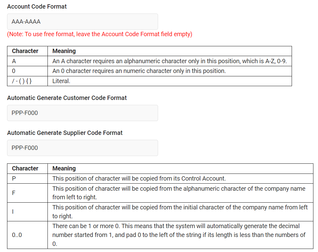 Decimals Settings Tab