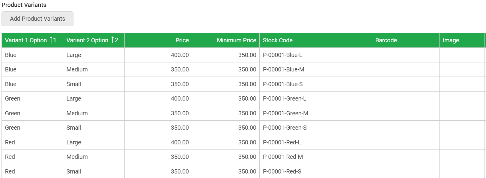 Product Variants